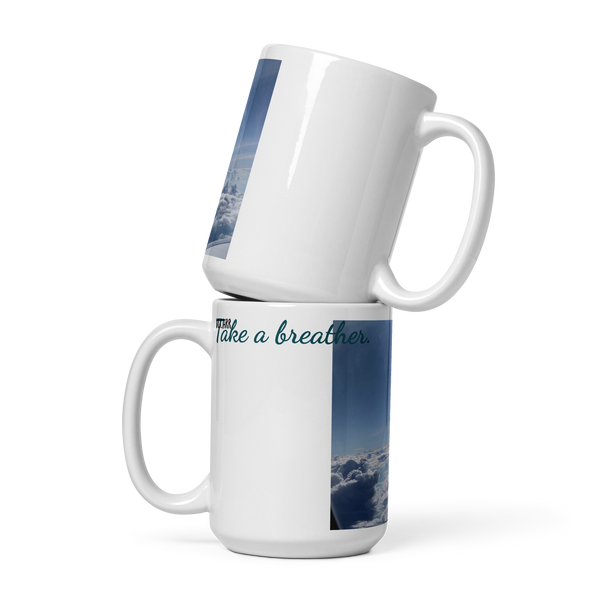 White glossy mug